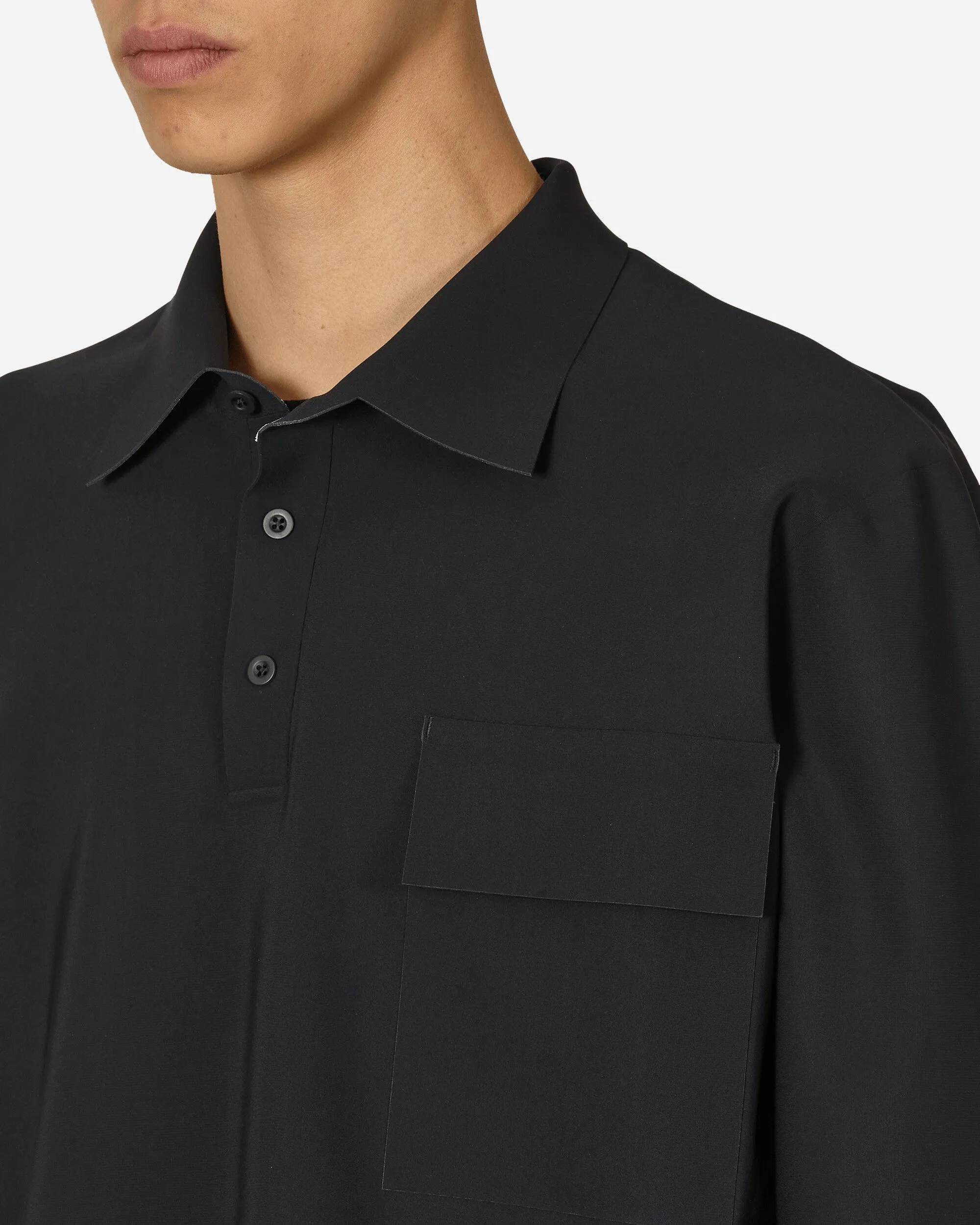 Taped Bonded Polo Shirt Black