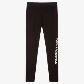 Teen Girls Black Logo Leggings