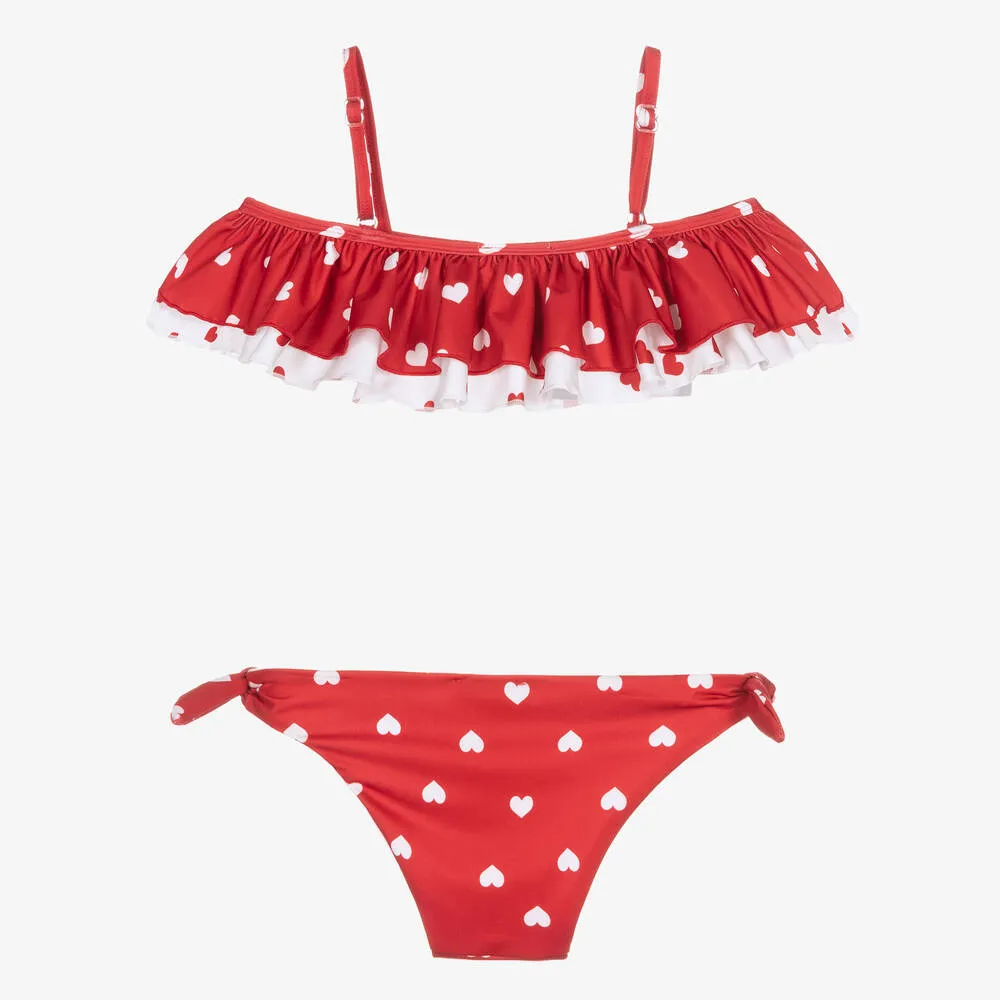 Teen Girls Red Hearts Bikini