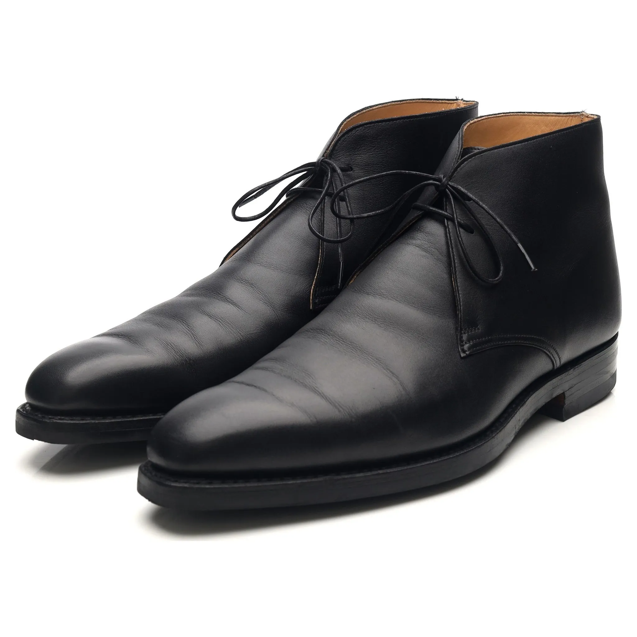 'Tetbury' Black Leather Chukka Boots UK 10 E