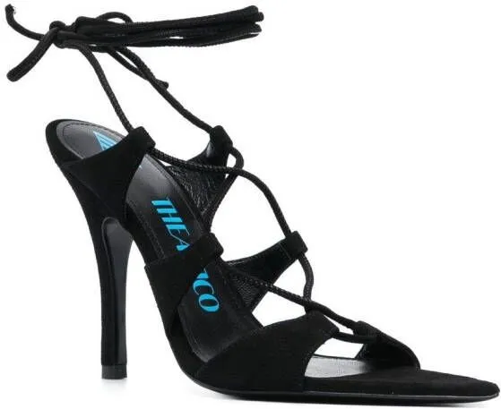 The Attico 110mm lace-up sandals Black