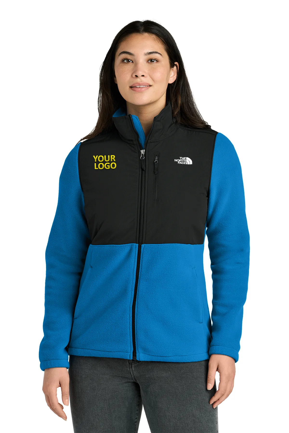 The North Face Womens Highest Peak Full-Zip Fleece Custom Jackets, Hero Blue