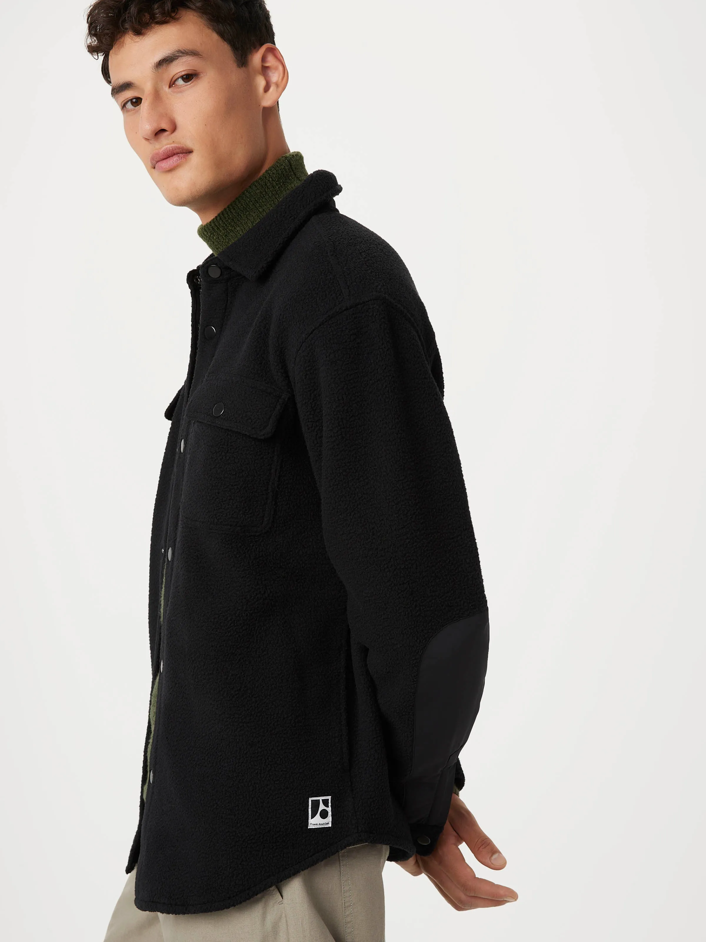 The Tundra Polar Fleece Overshirt in Black