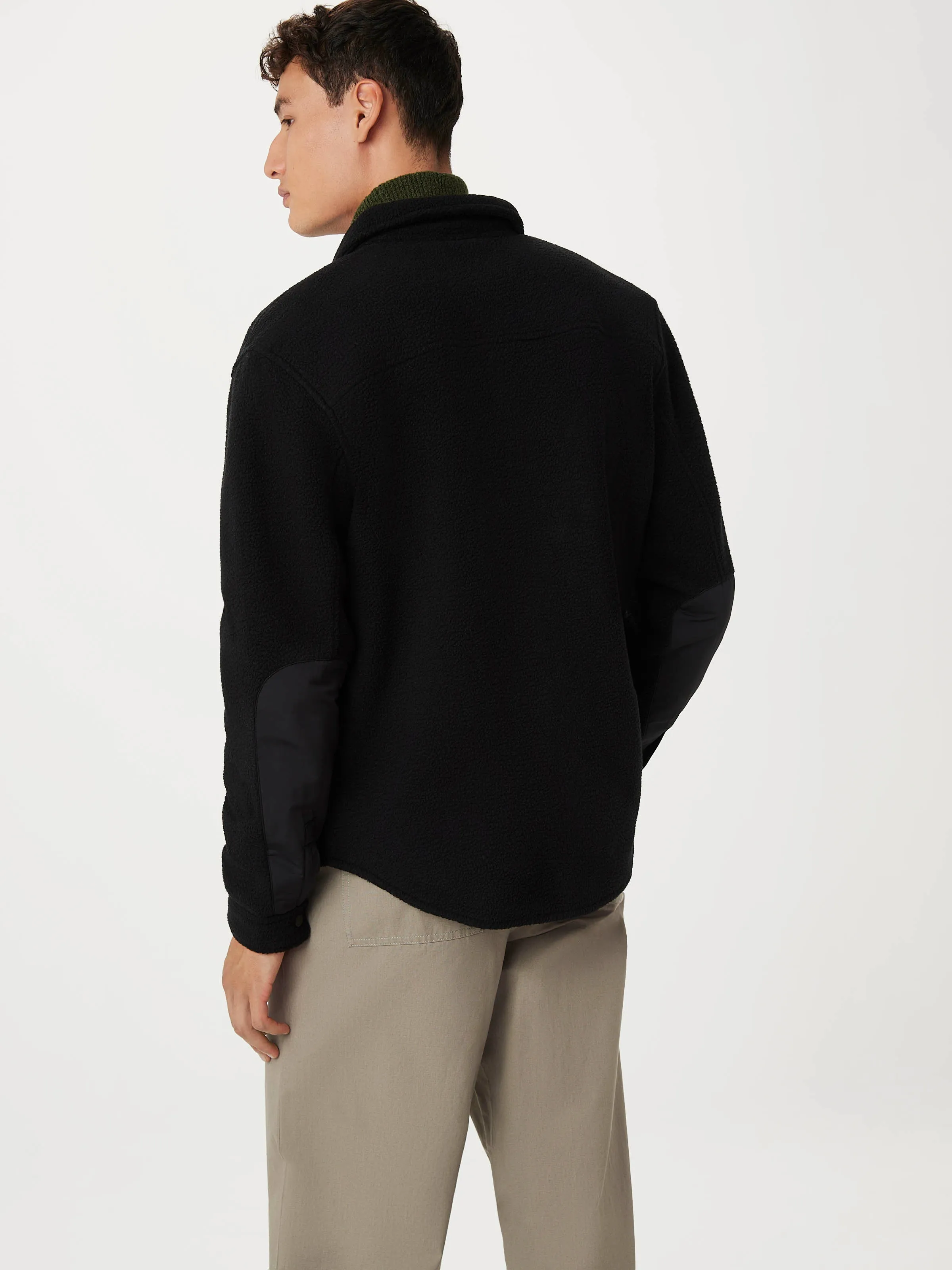 The Tundra Polar Fleece Overshirt in Black