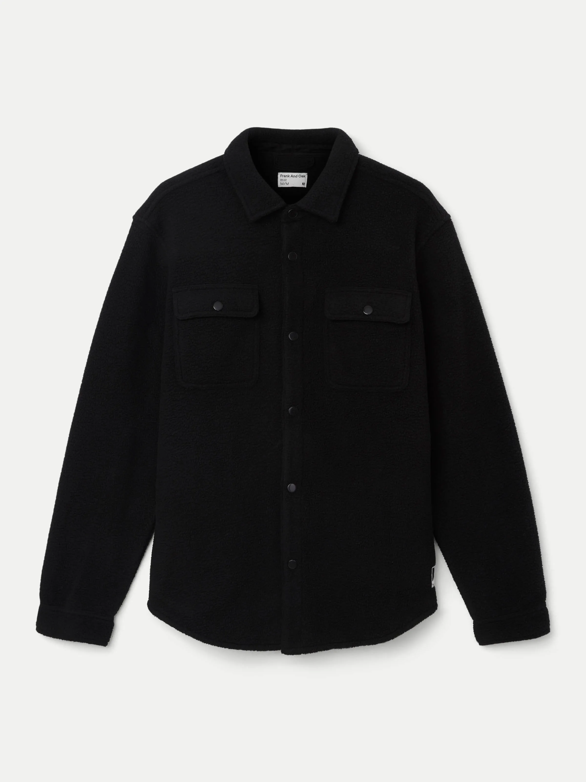 The Tundra Polar Fleece Overshirt in Black