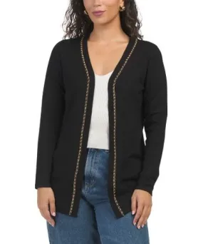 Tj Maxx Long Sleeve Chain Detail Open Cardigan