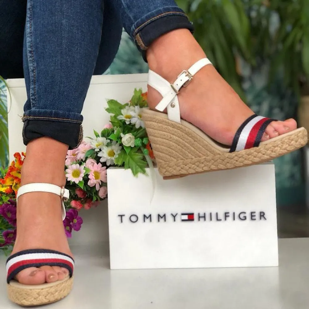 Tommy Hilfiger Ladies Ecru Wedged Sandals