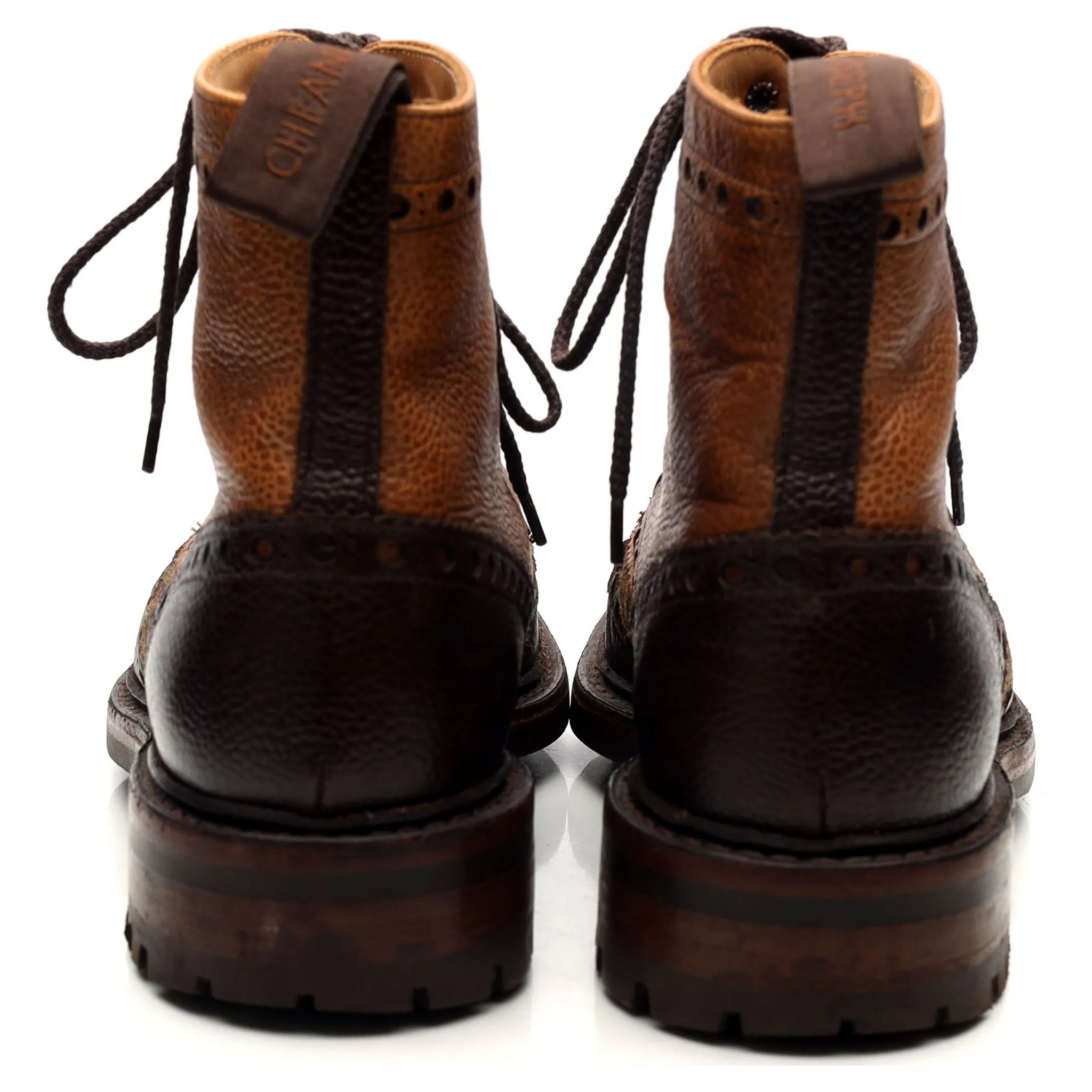 'Tweed' Brown Leather Boots UK 6 F