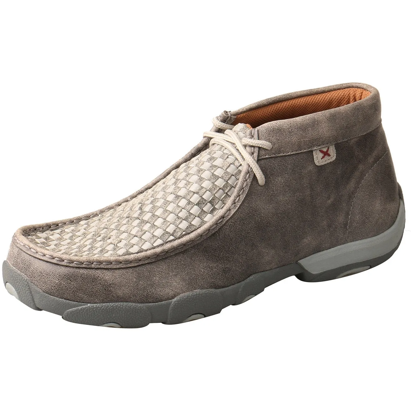 Twisted X Men's Woven Grey and Grey Chukka Driving Moc