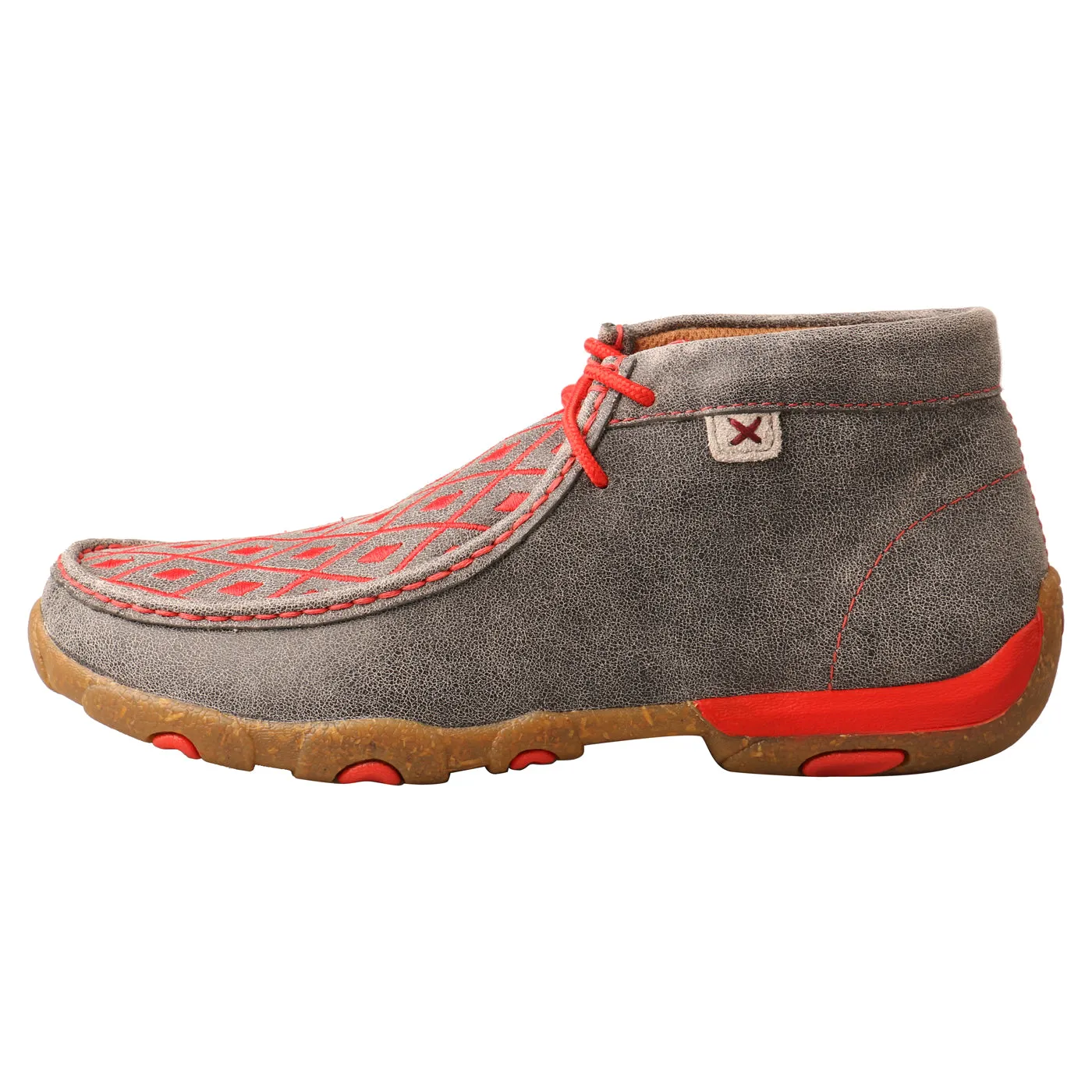 Twisted X Women's Chukka Driving Moc-Grey and Grenadine