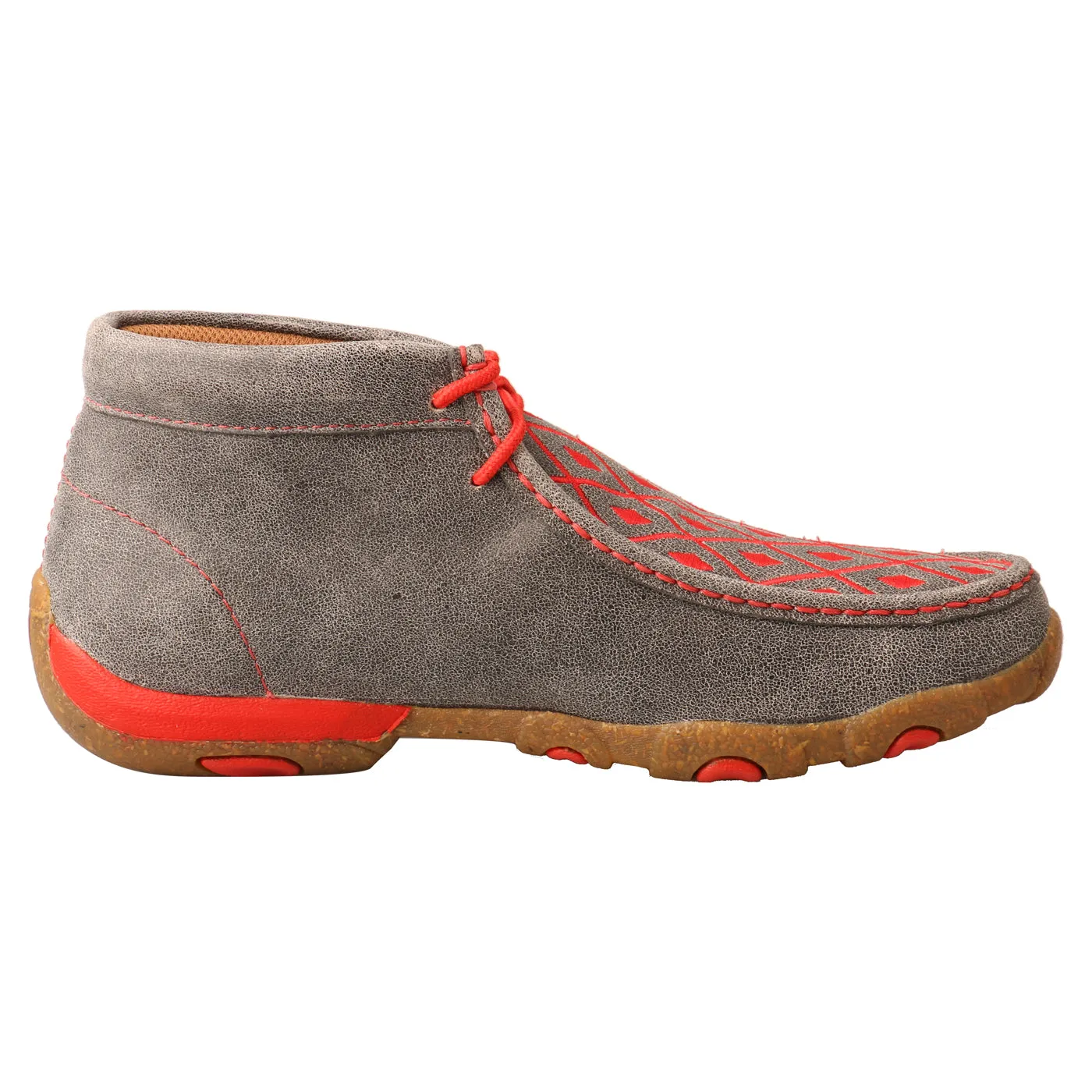 Twisted X Women's Chukka Driving Moc-Grey and Grenadine