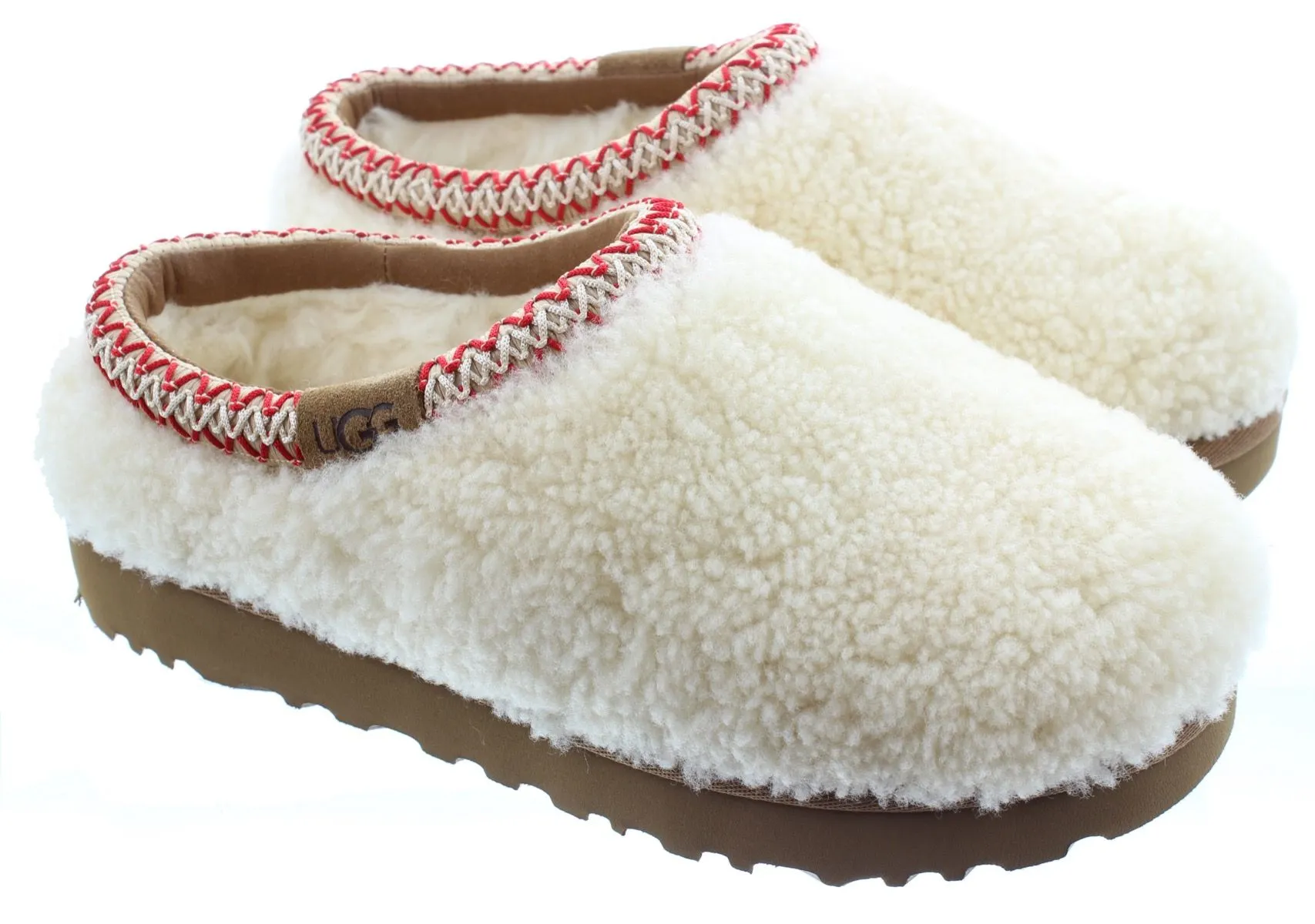 UGG Ladies Tasman Maxi Curly Slippers In Natural