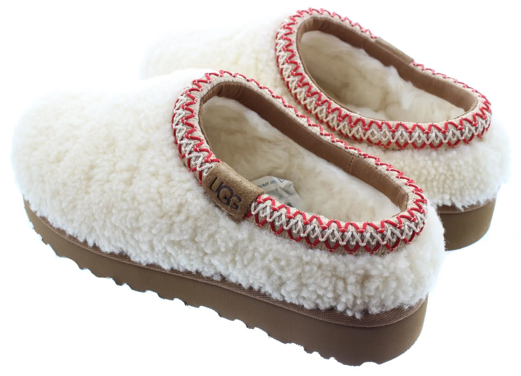 UGG Ladies Tasman Maxi Curly Slippers In Natural