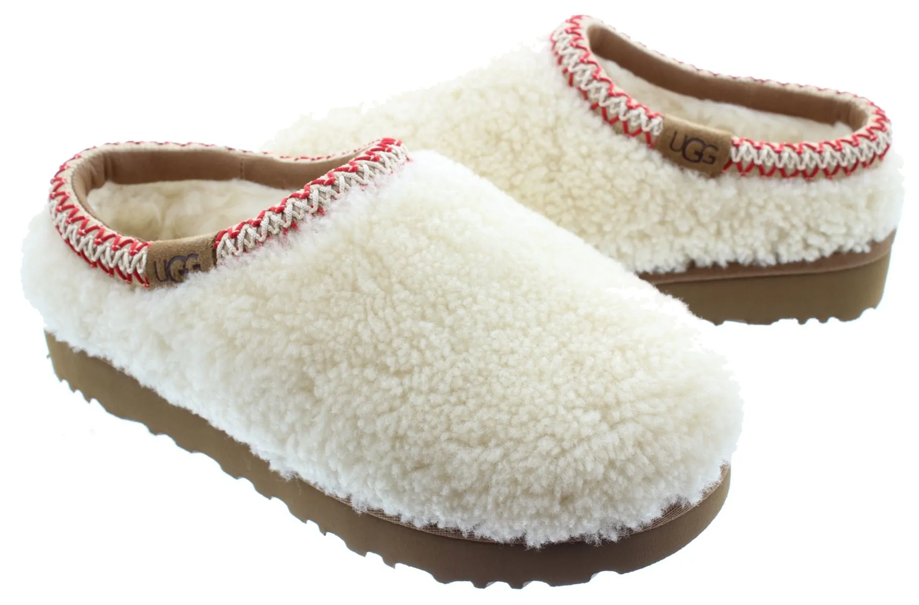 UGG Ladies Tasman Maxi Curly Slippers In Natural