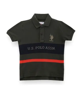 U.S. Polo Assn. Kids Boys Horizontal Stripe Cotton Polo Shirt