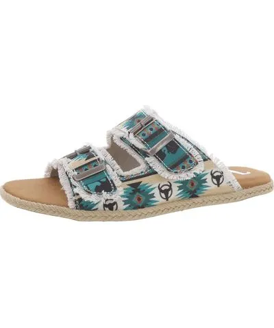 Very G Leni Womens Canvas Slip On Slide Sandals