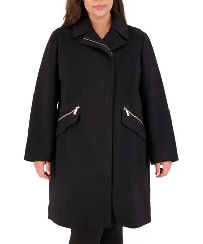 Vince Camuto Plus Womens Lightweight Cold Weather Wool Coat