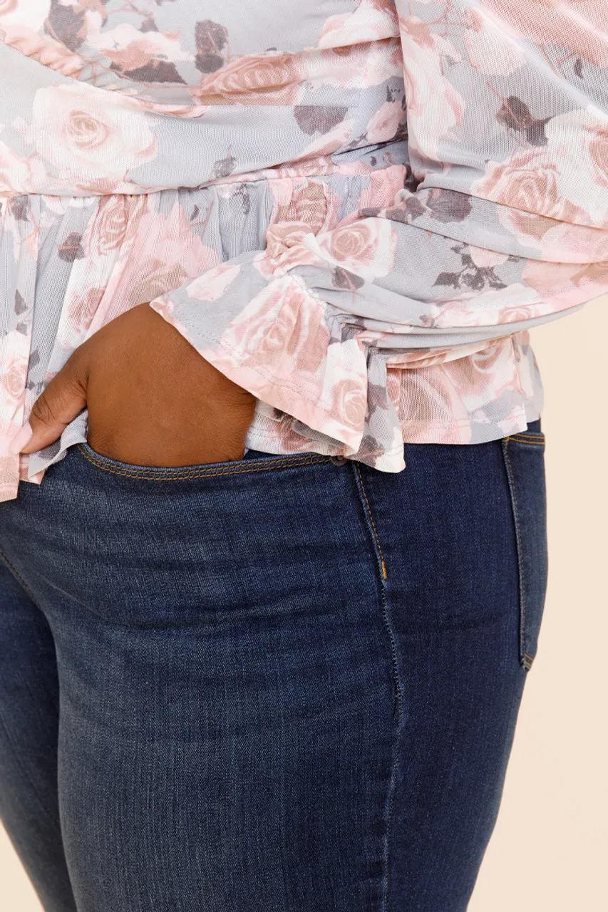 Vinny Rose Peplum Blouse