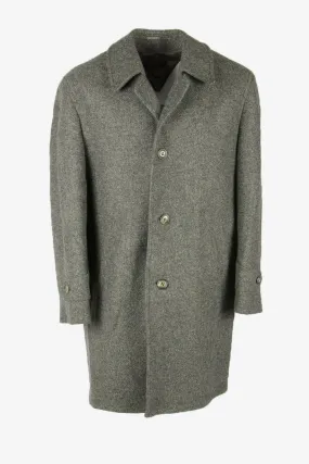 Vintage Wool Coat Winter Coat Jacket Classic Suit Lined Grey Size XL - Pepper Tree London