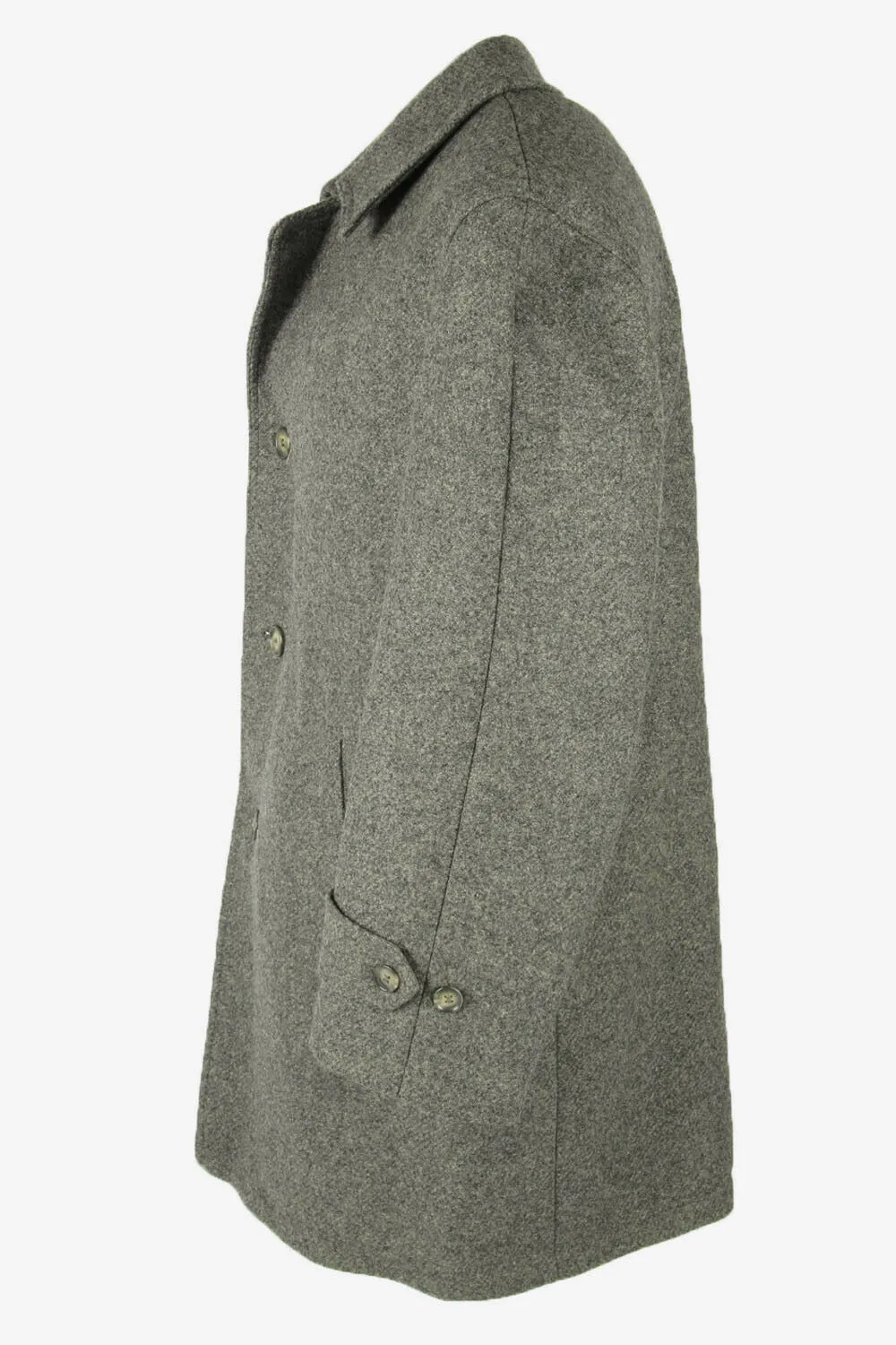 Vintage Wool Coat Winter Coat Jacket Classic Suit Lined Grey Size XL - Pepper Tree London