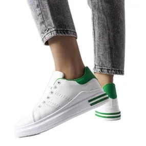 White sneakers with a green accent from Davisson