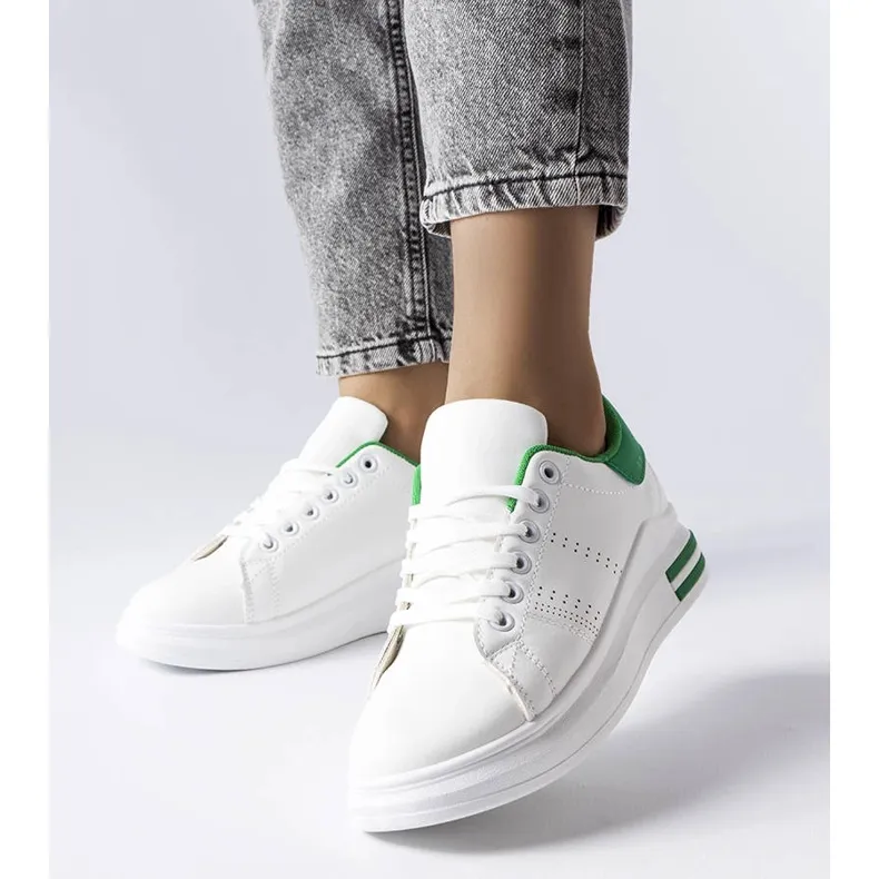 White sneakers with a green accent from Davisson