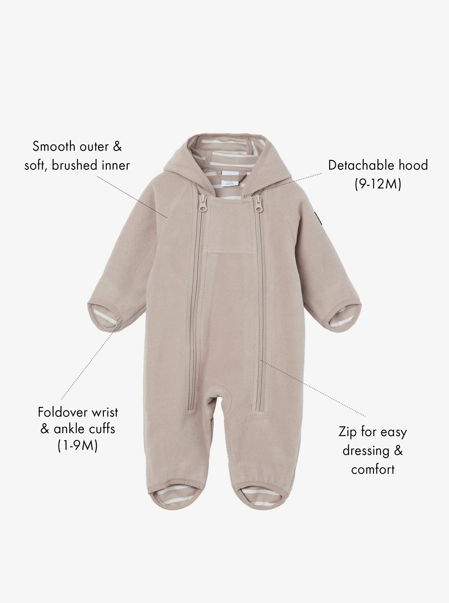 Windproof Fleece Baby Pramsuit