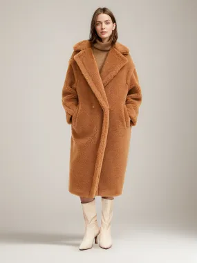 Winter Coat Notched Lapel Longline Eco-friendly Fur Coat For Women