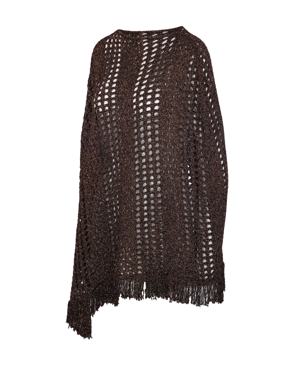 WOMAN COLOUR MARKET BROWN VISCOSE PONCHO