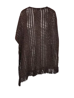 WOMAN COLOUR MARKET BROWN VISCOSE PONCHO