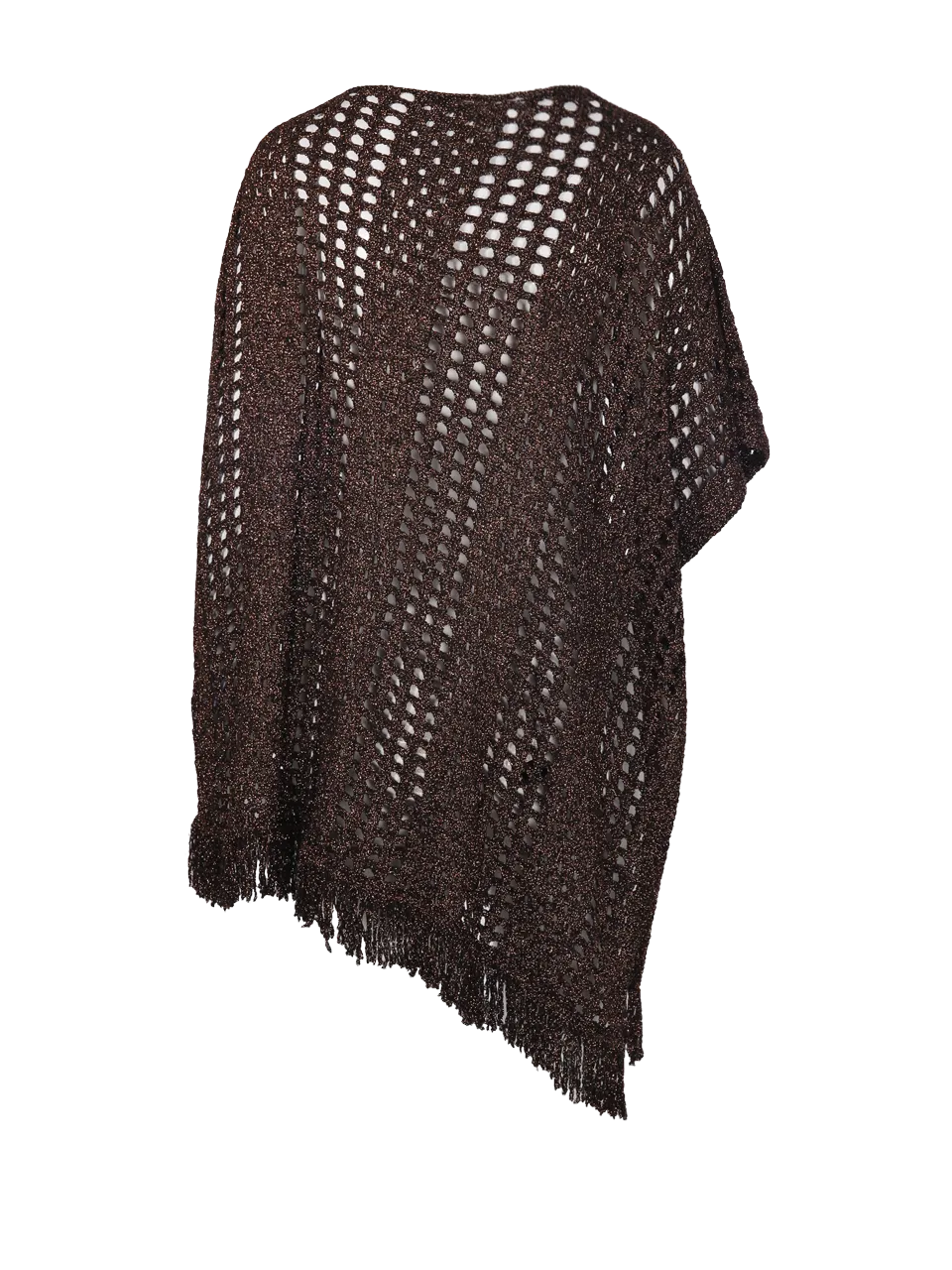 WOMAN COLOUR MARKET BROWN VISCOSE PONCHO