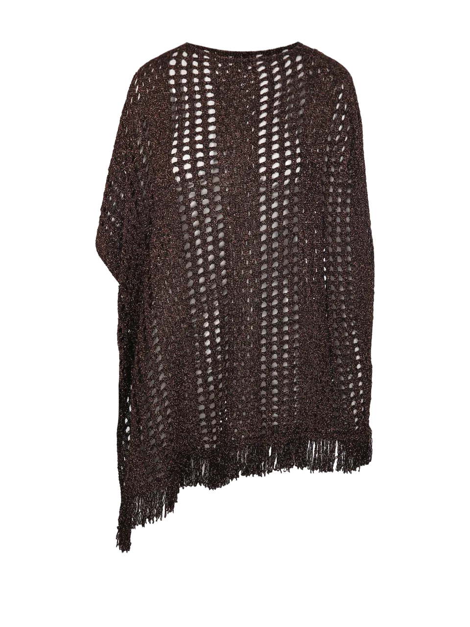 WOMAN COLOUR MARKET BROWN VISCOSE PONCHO