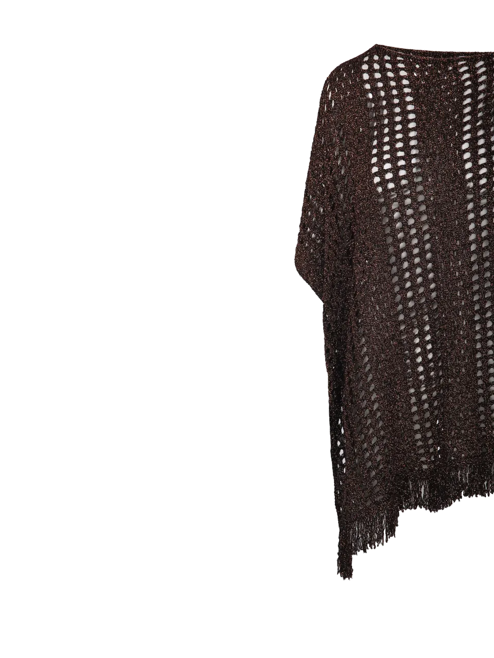 WOMAN COLOUR MARKET BROWN VISCOSE PONCHO