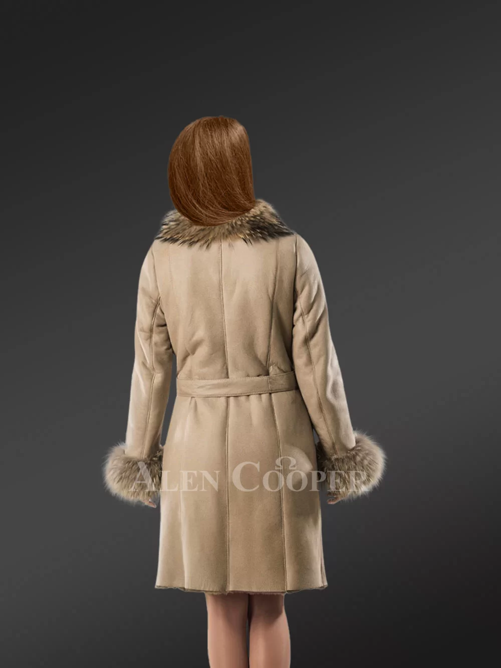 Women Fox Fur Coat in Grey