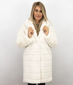 Women Fur Coat Long White