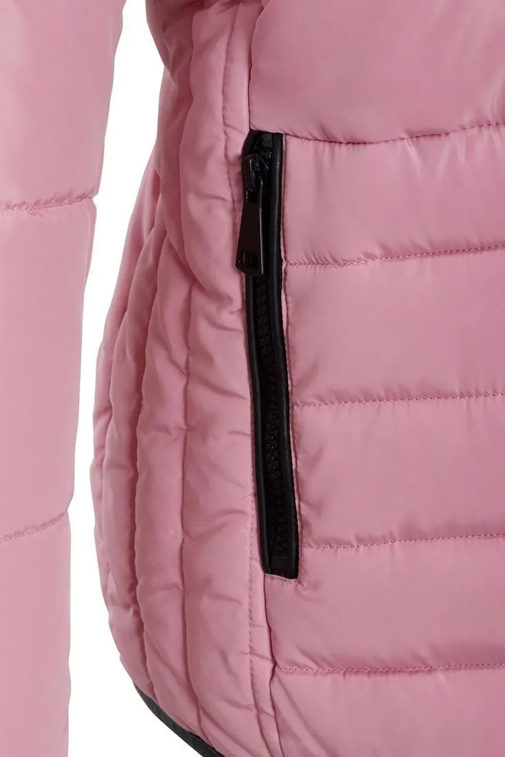 Womens Luxurious Fur Puffer Jacket, Pink, Black, Grey, Sizes 6 to 16