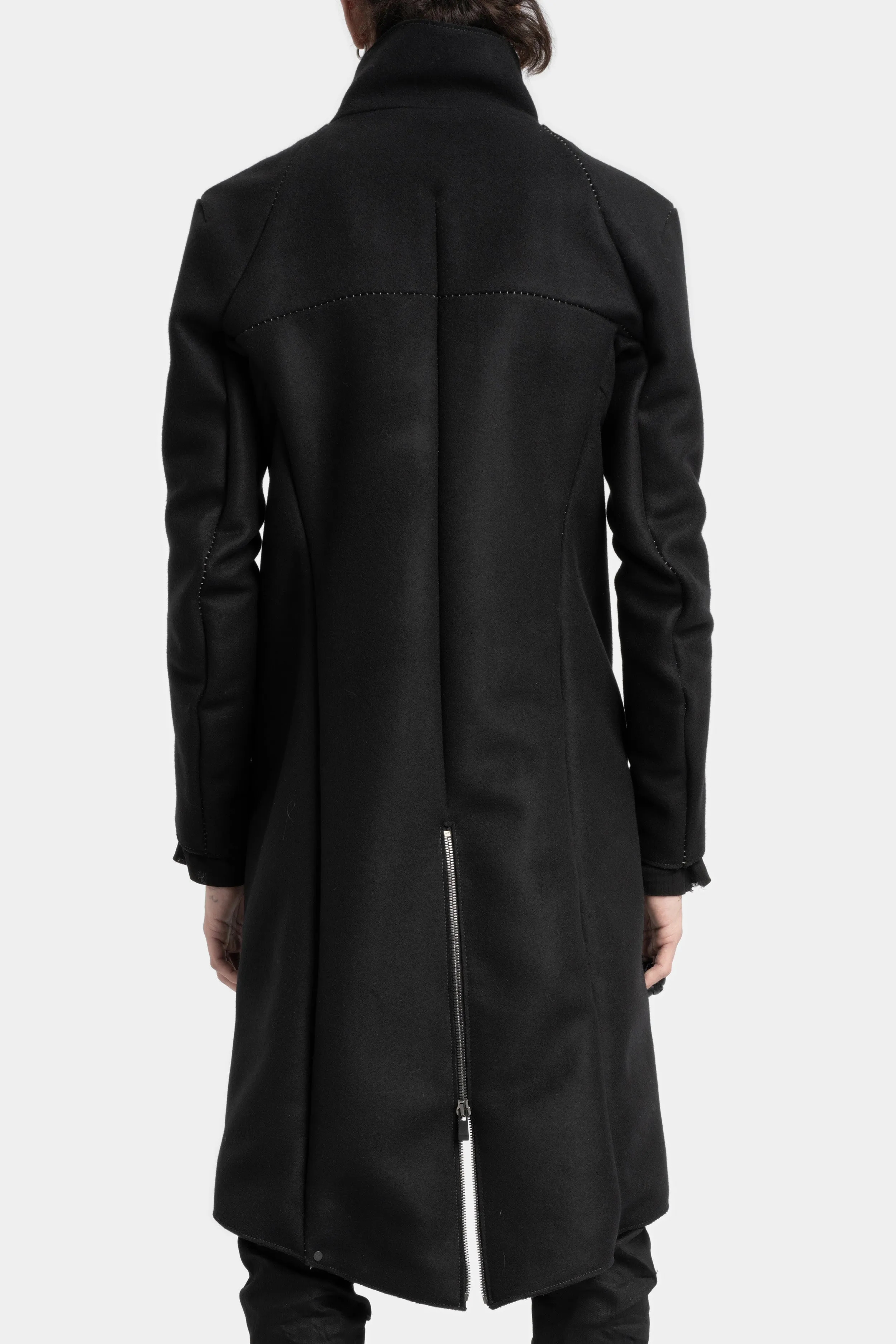 Wool / cashmere moto coat