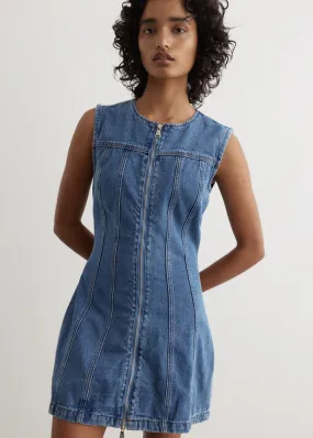 Wynn Hamlyn -  Denim Panel Sleeveless Mini Dress - Dress