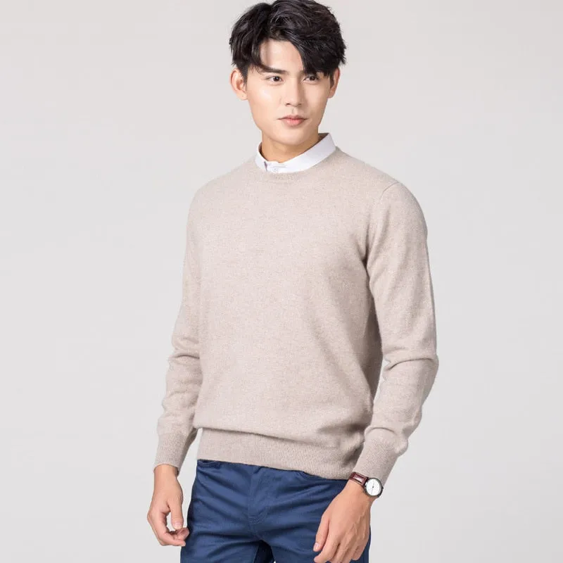 Xituodai Woollen Sweater Men's O Neck Crew Neck Sweater