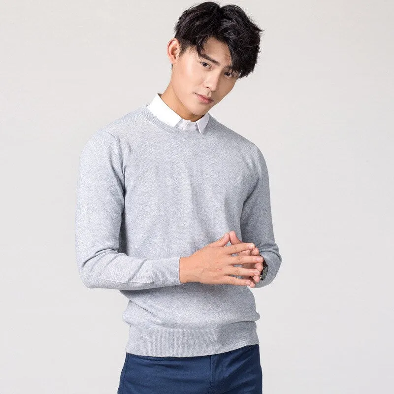 Xituodai Woollen Sweater Men's O Neck Crew Neck Sweater