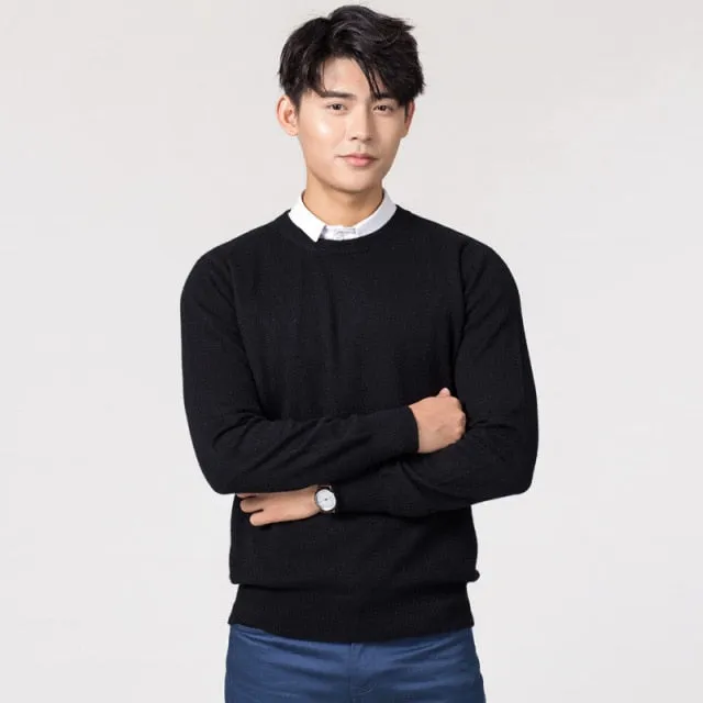 Xituodai Woollen Sweater Men's O Neck Crew Neck Sweater