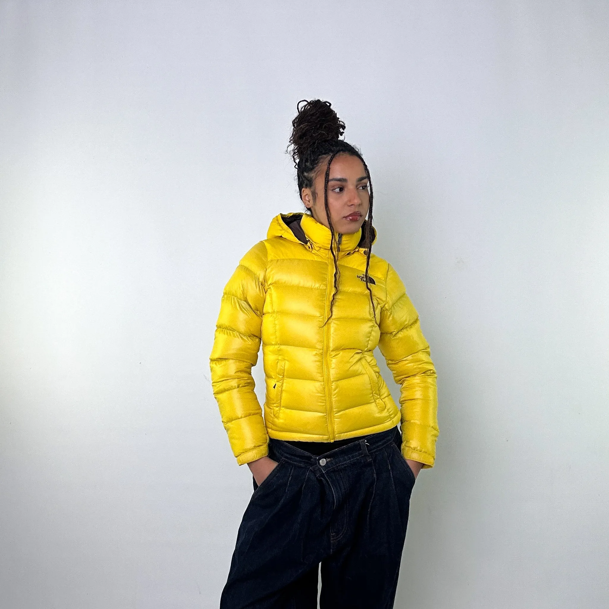 Yellow 90s The North Face 700 Series Puffer Jacket Coat (XS)