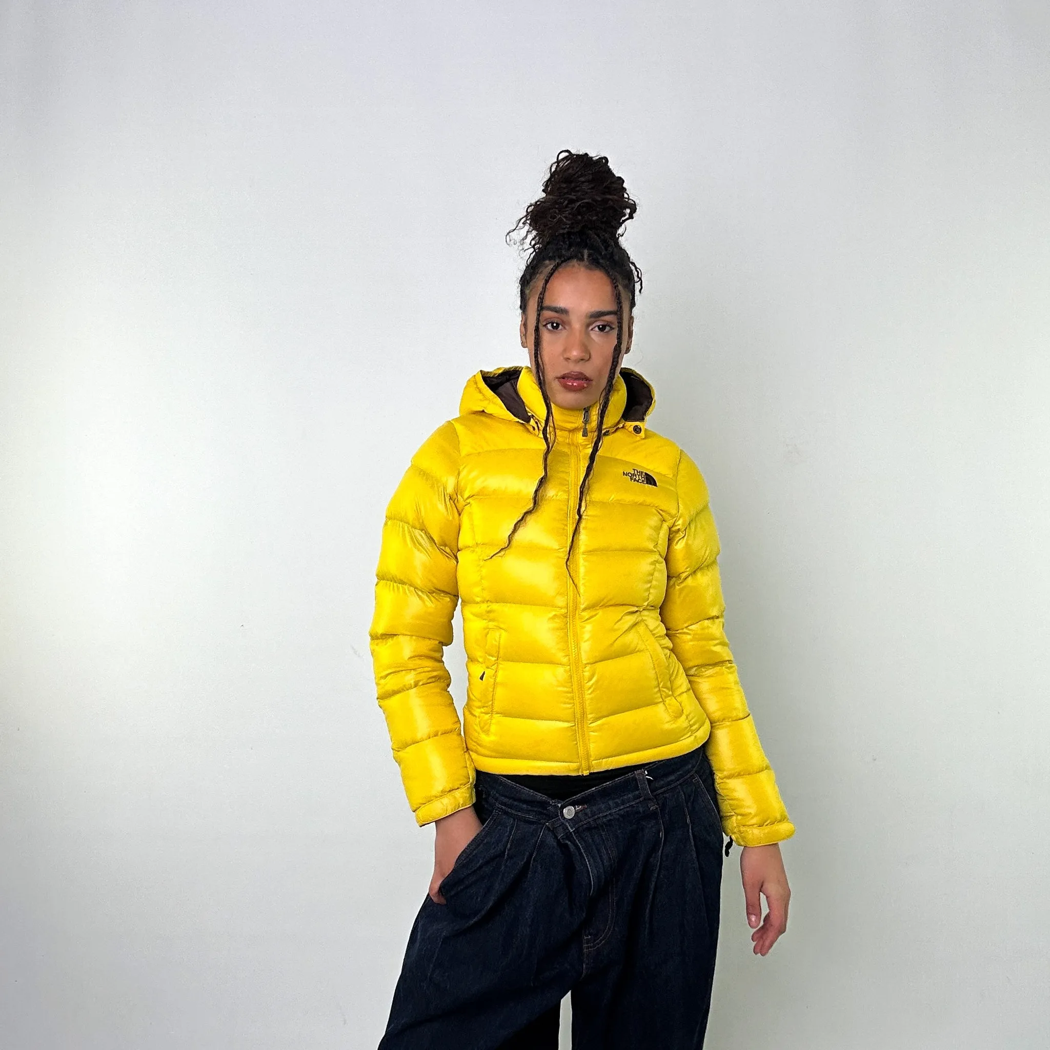 Yellow 90s The North Face 700 Series Puffer Jacket Coat (XS)