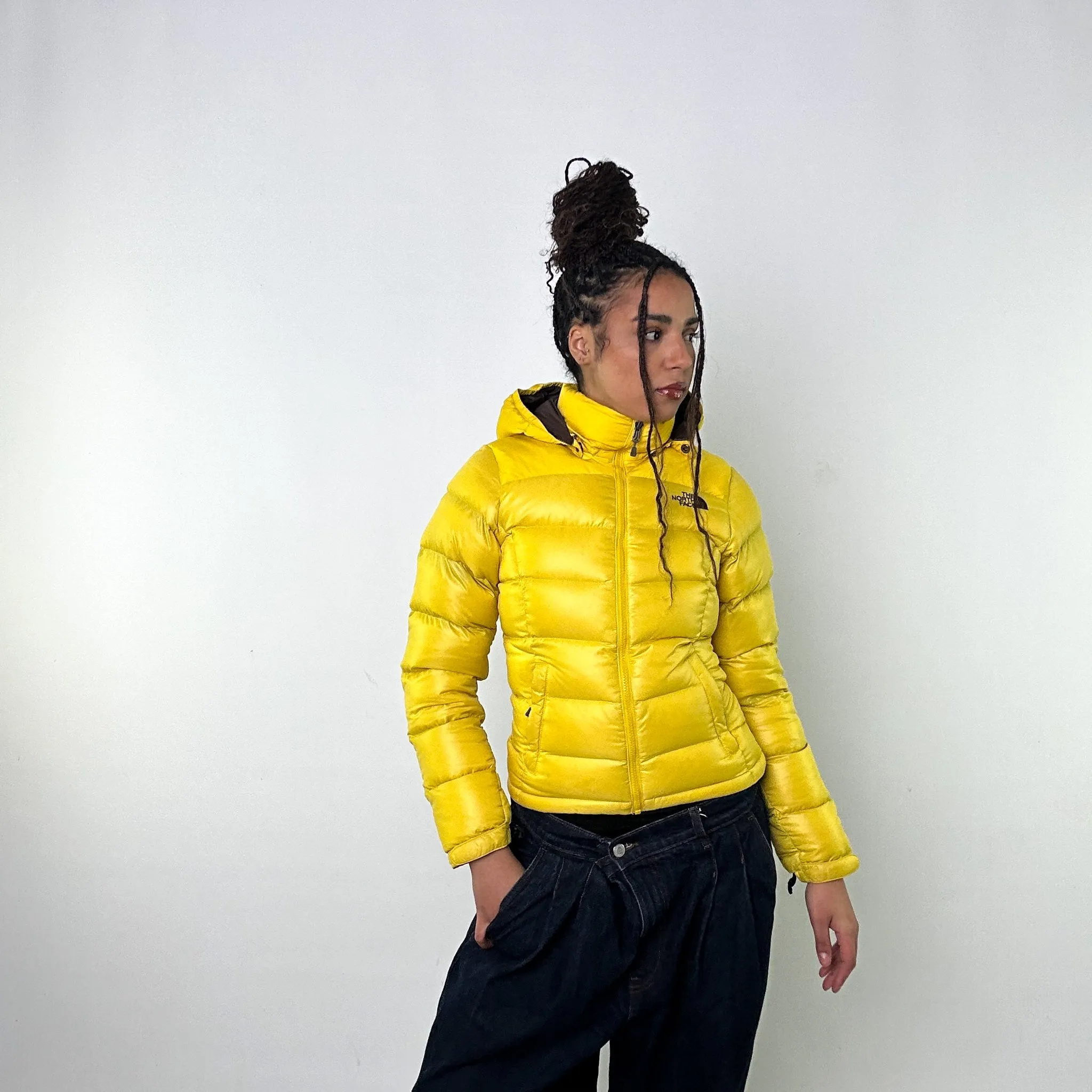 Yellow 90s The North Face 700 Series Puffer Jacket Coat (XS)