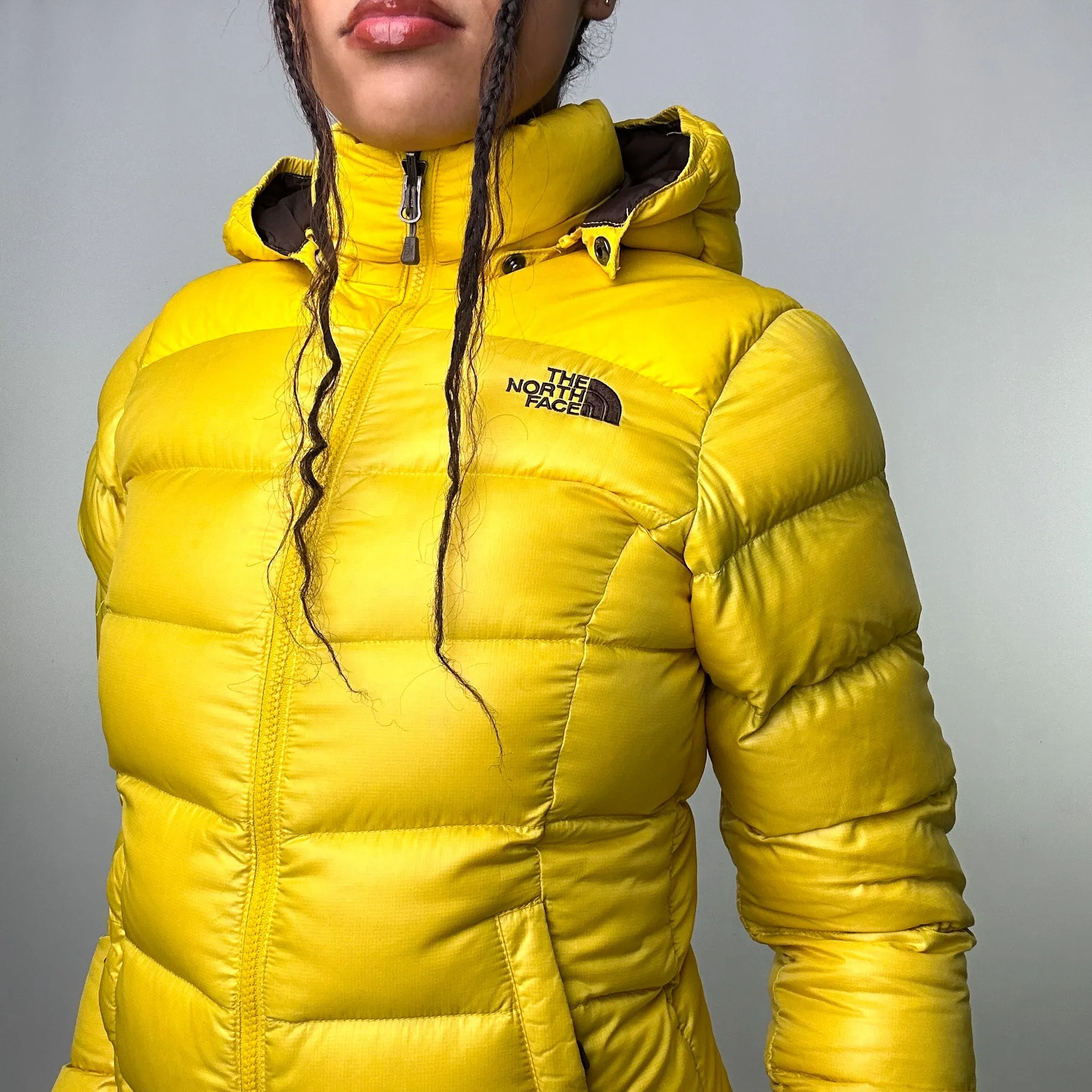 Yellow 90s The North Face 700 Series Puffer Jacket Coat (XS)