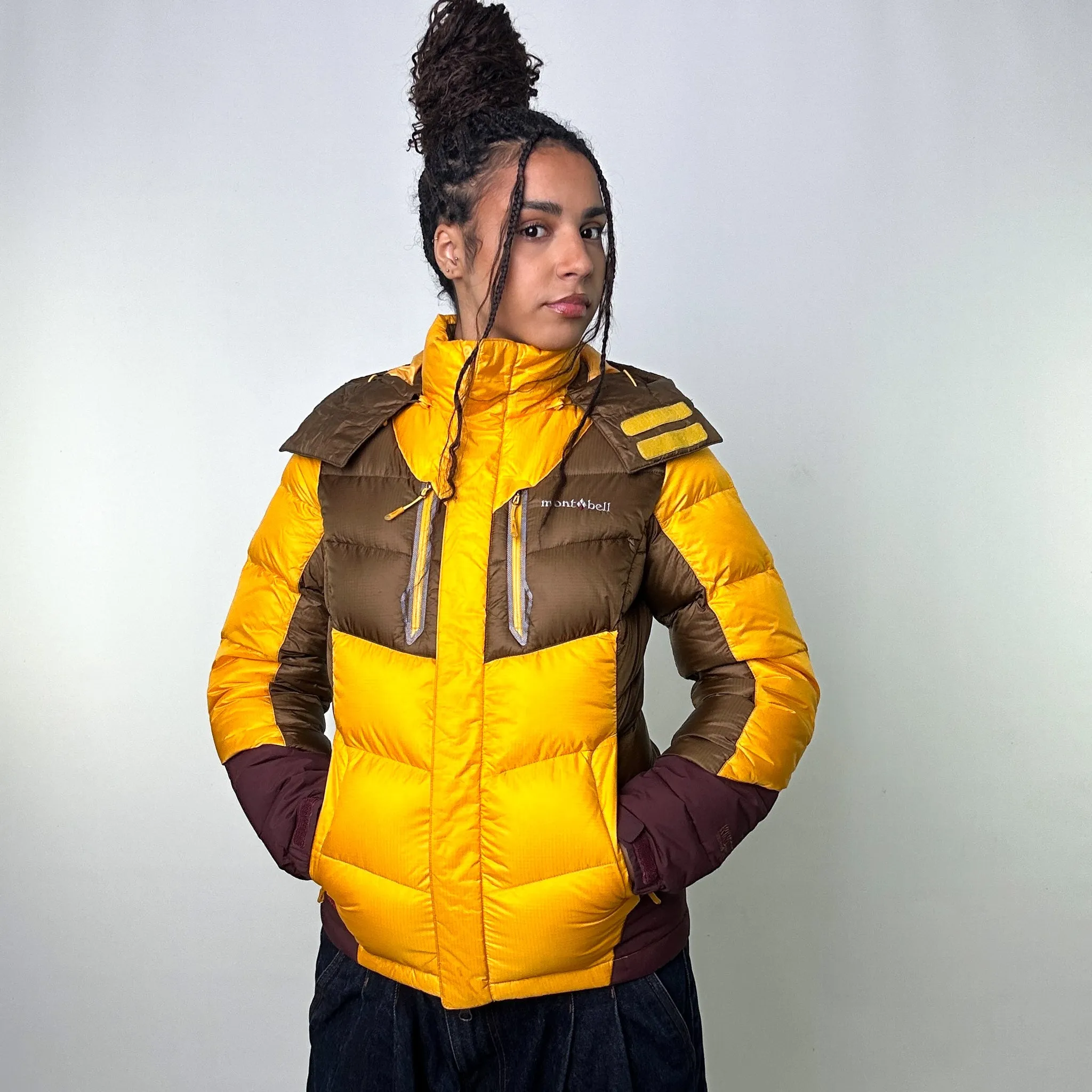 Yellow y2ks Mont Bell EX 800 Puffer Jacket Coat (S)