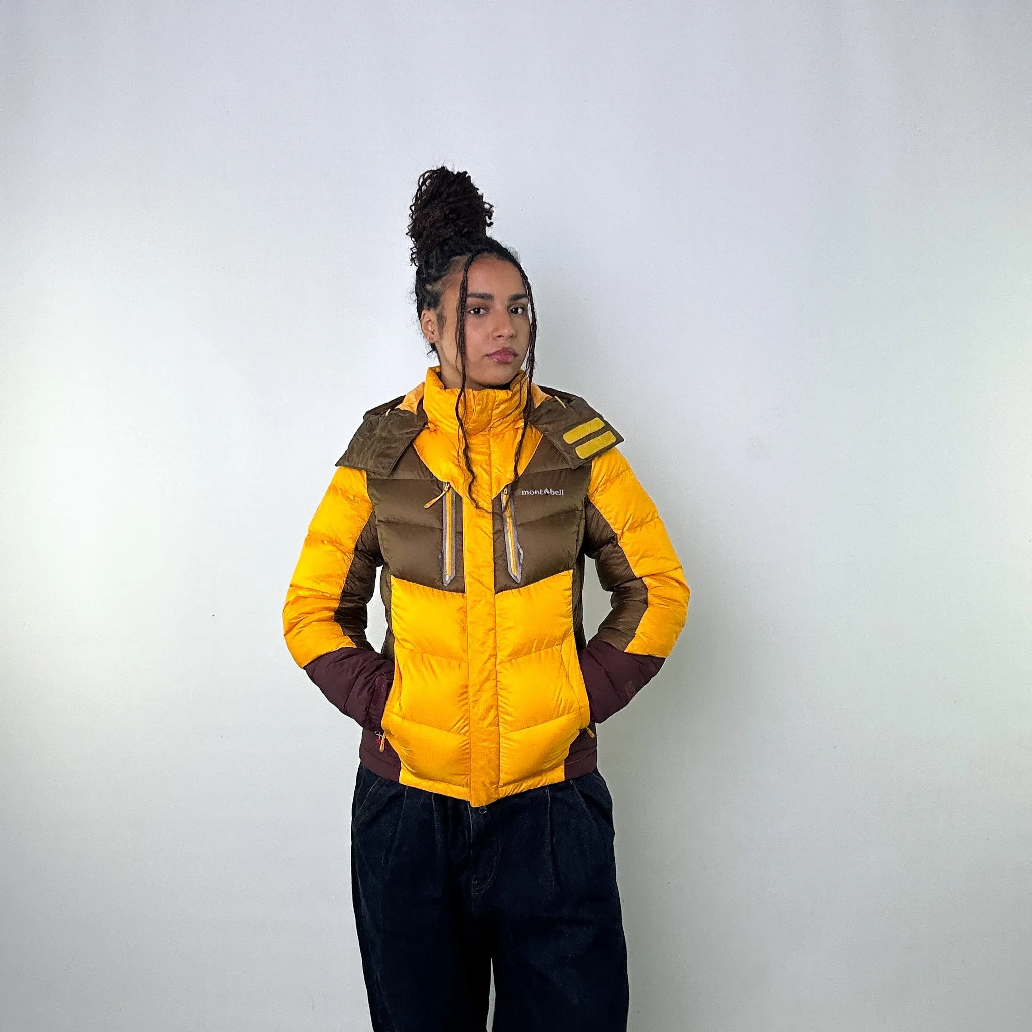 Yellow y2ks Mont Bell EX 800 Puffer Jacket Coat (S)