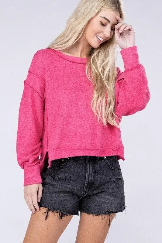 ZENANA Brushed Melange Hacci Oversized Sweater