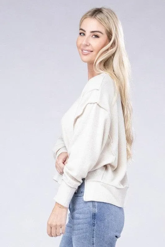 ZENANA Brushed Melange Hacci Oversized Sweater