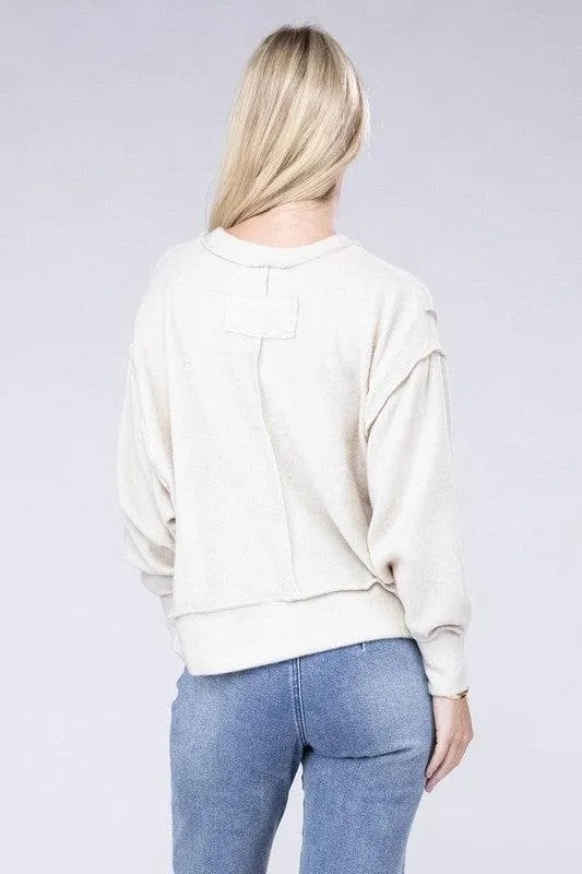 ZENANA Brushed Melange Hacci Oversized Sweater